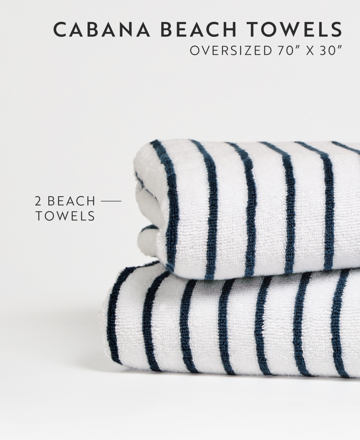 Ienjoy Home Cabana Stripe Cotton 2-pack Beach Towels, 30" X 70"