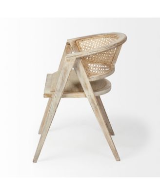 Curved Back Linen Upholstered Dining Arm Chair for Comfortable Home Seating