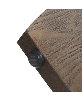 20-Inch Round Wood Side Table with Walnut Finish