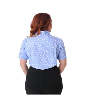 Plus Size 1940s Collared Blouse