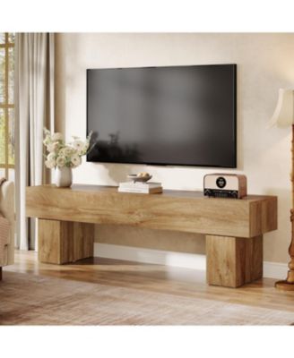 63&amp;#x22; TV Stand, Farmhouse Entertainment Center, Low TV Console Table for Living Room, Long Media Console Television Stands for 55/60/65 Inches TV