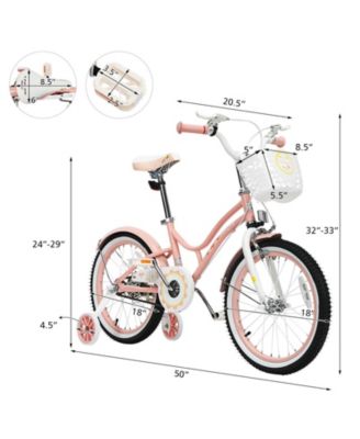 18 Inch Kids Adjustable Bike with Training Wheels
