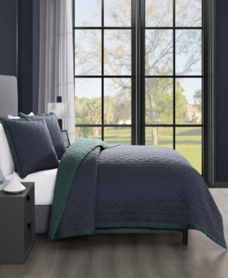 100% Cotton Sateen 3 Piece Textured Quilted Queen Size Coverlet Set