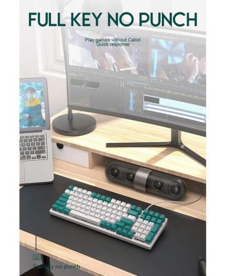 100 Keys Mechanical Keyboard Wired Backlight Keyboard Customized E-sports Office Game Computer Keyboard Metal Panel (green)