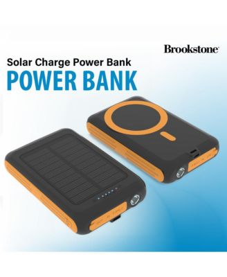 5,000mAh Solar Powered Magsafe Wireless Charging Multi-Port Power bank with Built-In Flash Light