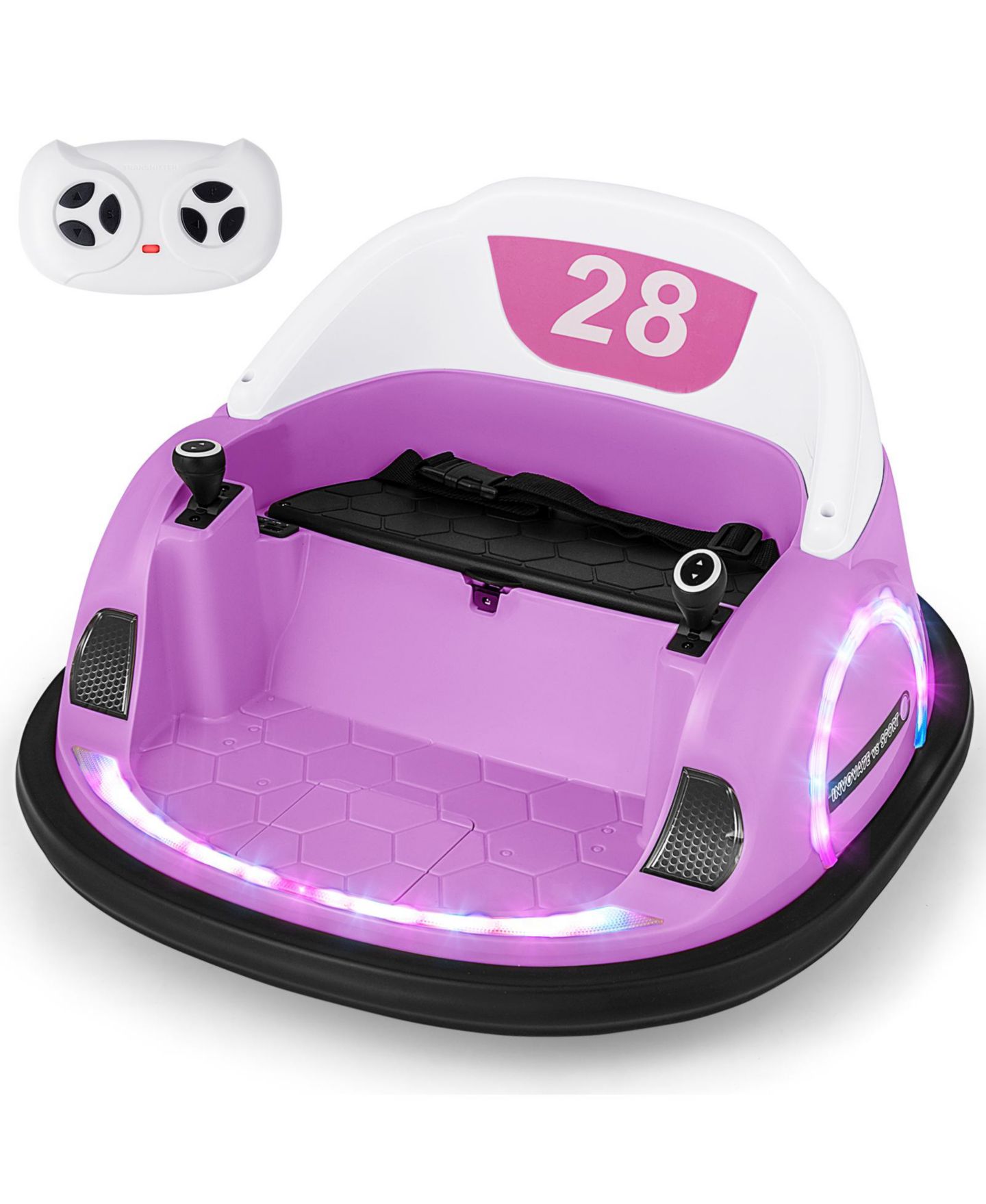 Детская игрушка Mecale 12V 360° Ride-On Bumper Car with Remote Control, 1-Seat, Ages 18 Months+, цвет: Фиолетовый — фото 1