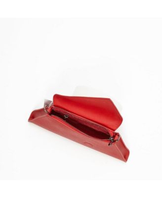 Red Clutch Bag Leather Clutch Purse Crossbody Evening Purse Unique Women's Red Handbag