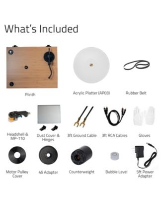 RT85N High Fidelity Turntable – Vinyl Record Player with MP-110 Cartridge, Acrylic Platter & Vibration Isolation Features