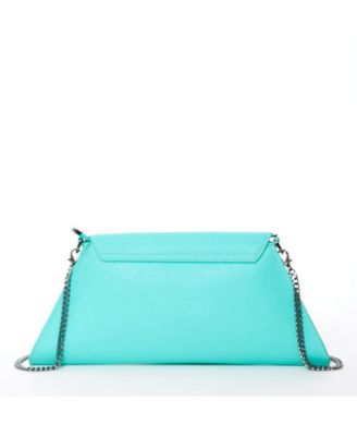 Leather Clutch Bag Turquoise Evening Purse Unique Women's Handbag