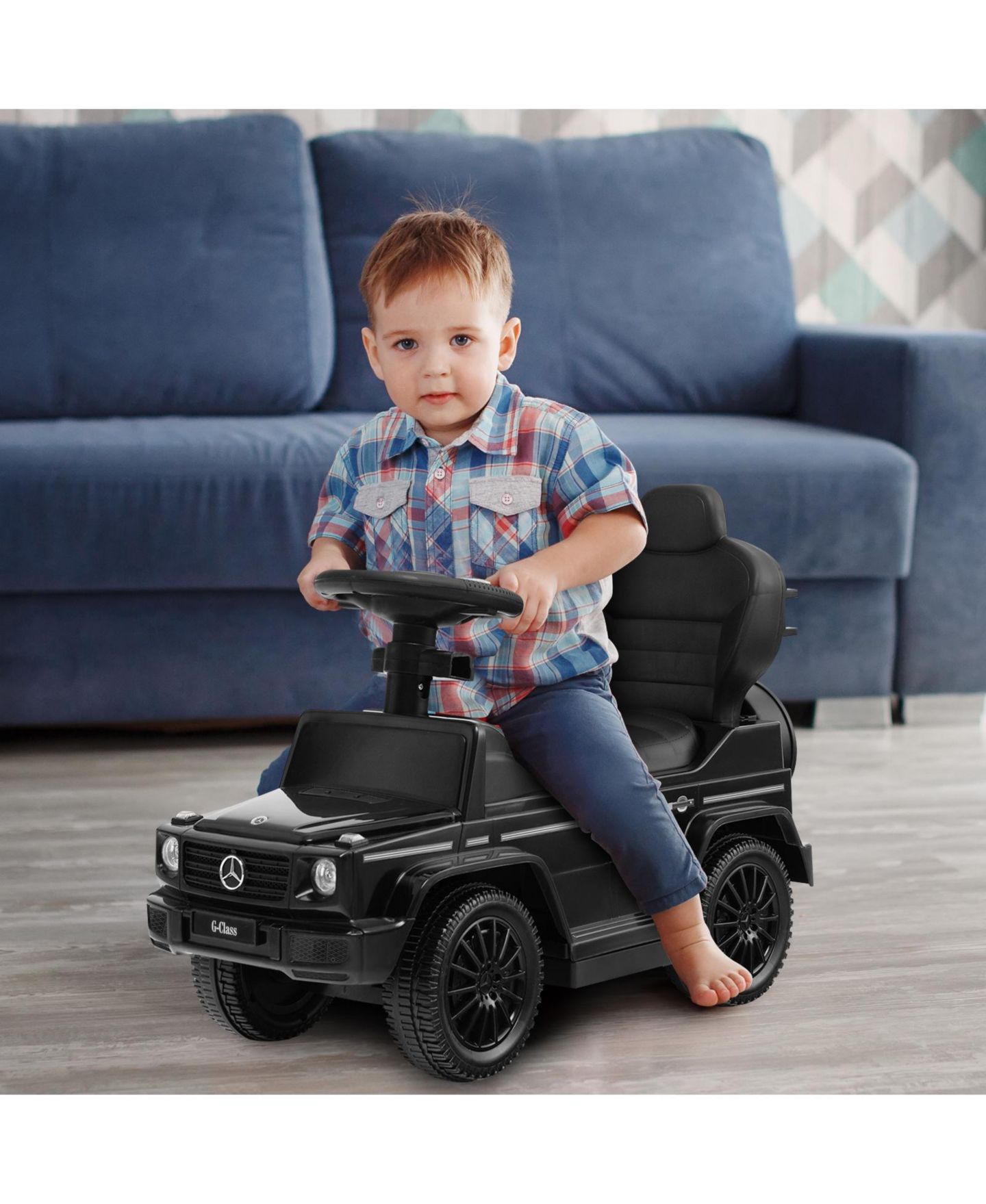 Детская игрушка Mecale Mercedes Benz G350 3-in-1 Canopy Push Car, Ages 1-4, цвет: Чёрный — фото 3