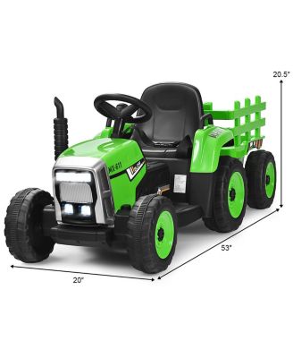 12V Ride on Tractor with 3-Gear-Shift Ground Loader for Kids 3+ Years Old
