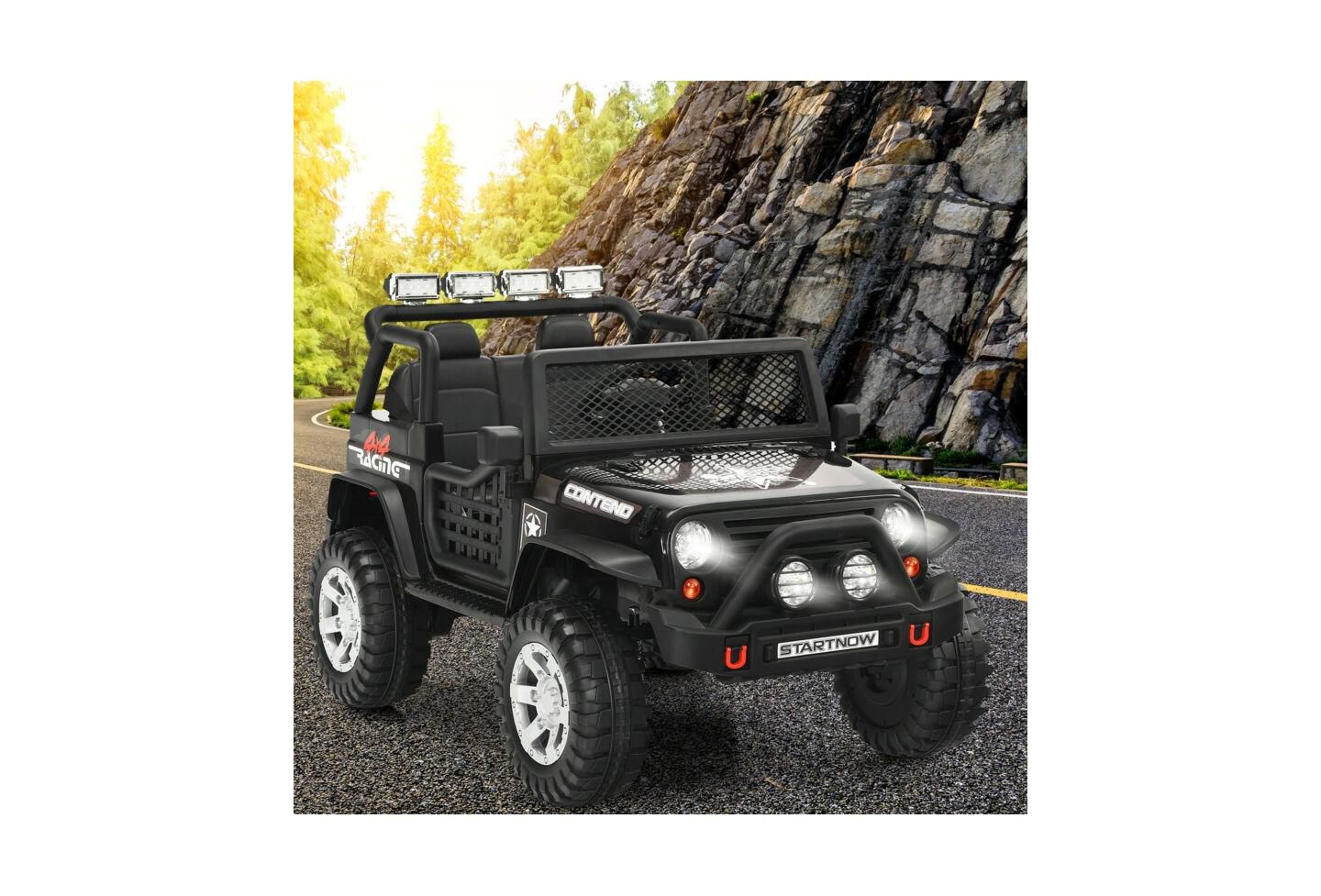 Детская игрушка Mecale 12V PP Remote-Control LED Lights Ride-On Truck, 110 Lbs Capacity, от 3 лет, цвет: Чёрный — фото 4