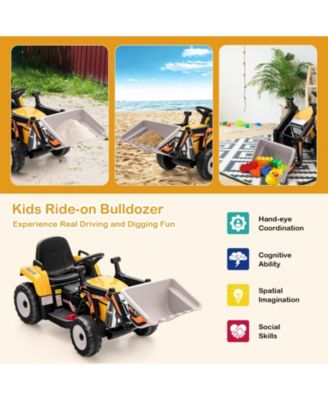 12V Battery Powered Kids Ride on Excavator with Adjustable Arm and Bucket