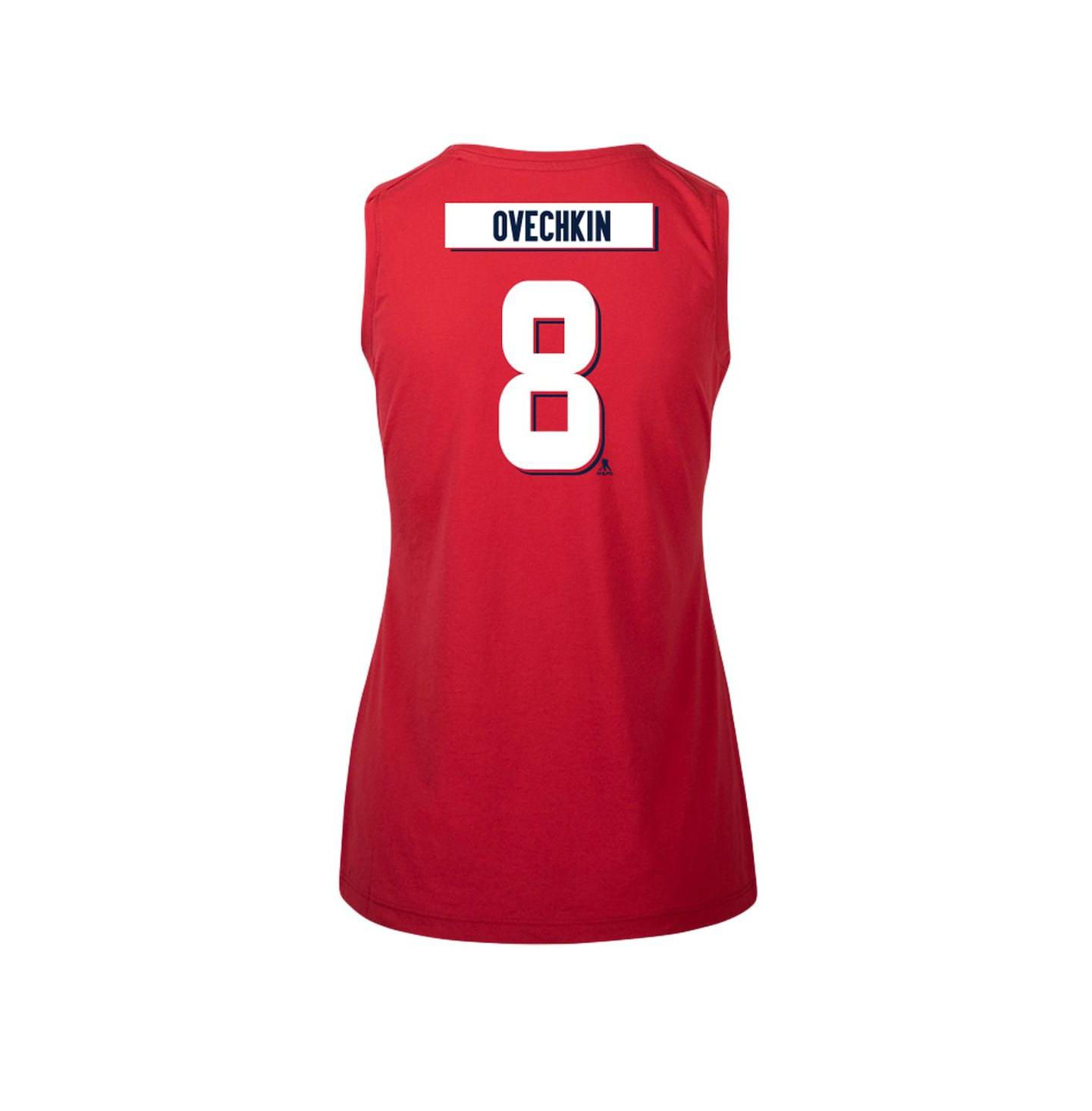Женский топ LevelWear Alexander Ovechkin Red Washington Capitals Macy Player Name & Number — фото 3