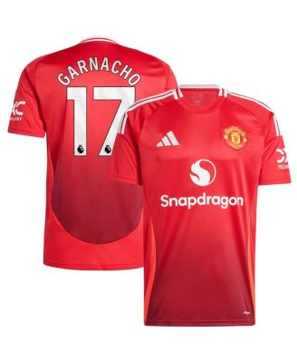 adidas - Men's Alejandro Garnacho Red Manchester United 2024/25 Home Replica Player Jersey