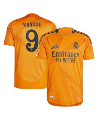 adidas - Men's Kylian Mbapp&eacute; Orange Real Madrid 2024/25 Away Authentic Jersey