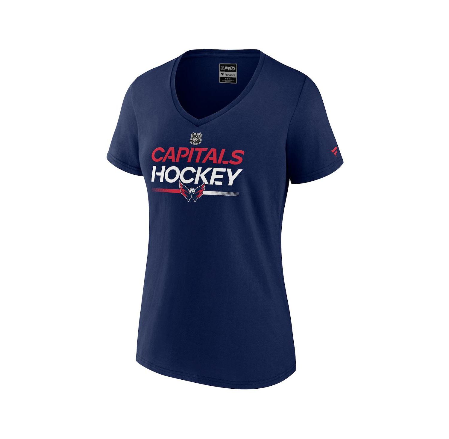 Women's Navy Washington Capitals Authentic Pro V-Neck T-Shirt