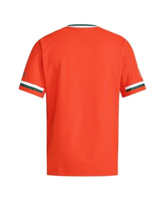 Men's Orange Miami Hurricanes V-Neck Baseball Jersey
