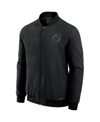 Men's Black New Jersey Devils Authentic Pro Road Full-Zip Bomber Jacket