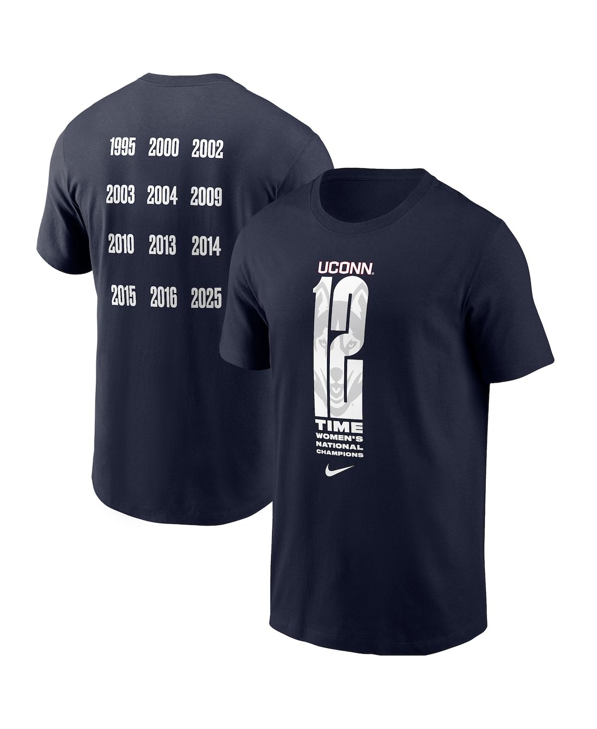 Nike Men's Navy Uconn Huskies 12-time Ncaa Women's Basketball National Champions T-shirt