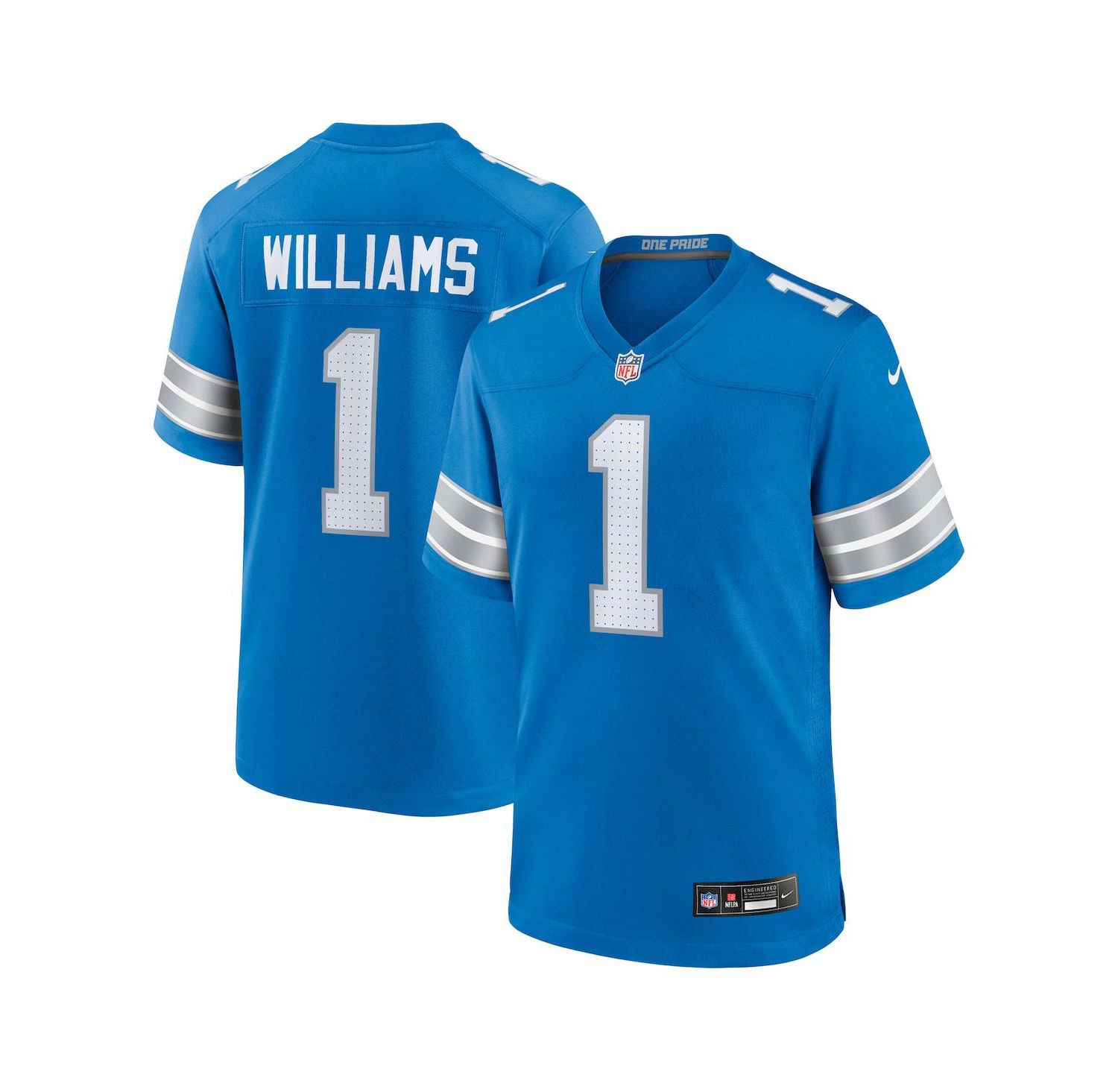Men's Jameson Williams Blue Detroit Lions Game Player Jersey