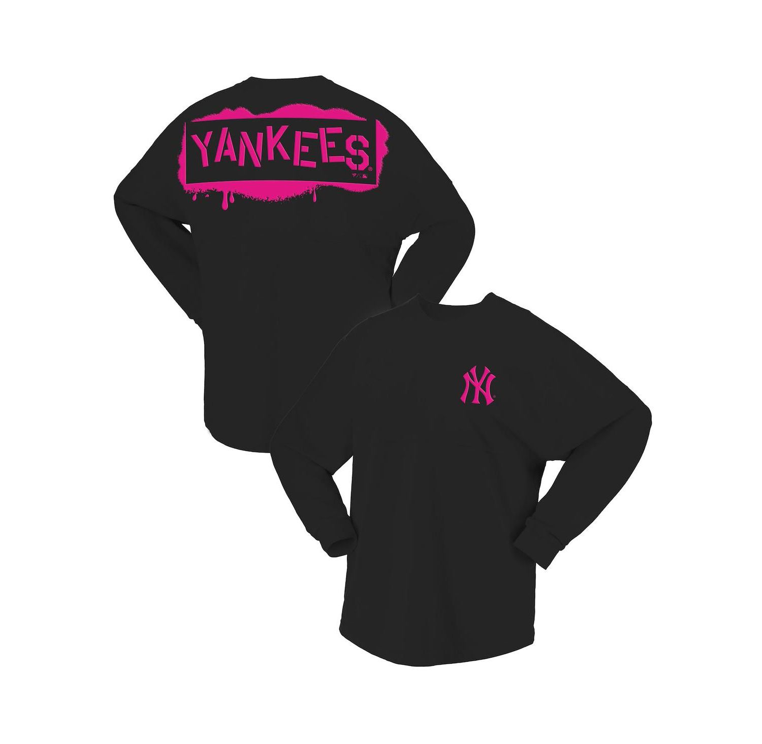 Women's Black New York Yankees Neon Jersey Long Sleeve T-Shirt
