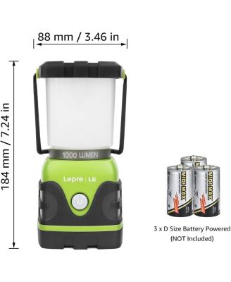 1000LM Battery Powered LED Camping Lantern, Waterproof with 4 Light Modes,Not Rechargeable, Ideal for Camping, Emergency, Power Outages, 2-Pack
