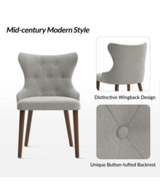Set of 2 polyester Pedro Mid-Century Modern Waterproof Button-Tufted Dining Chair