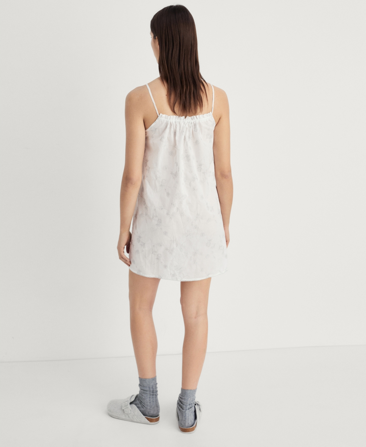 Mango Women's Floral Embroidered Nightgown