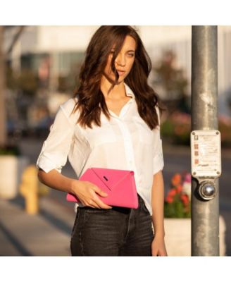 Hot Pink Purse Leather Clutch Bag Crossbody Evening Purse Unique Women's Handbag