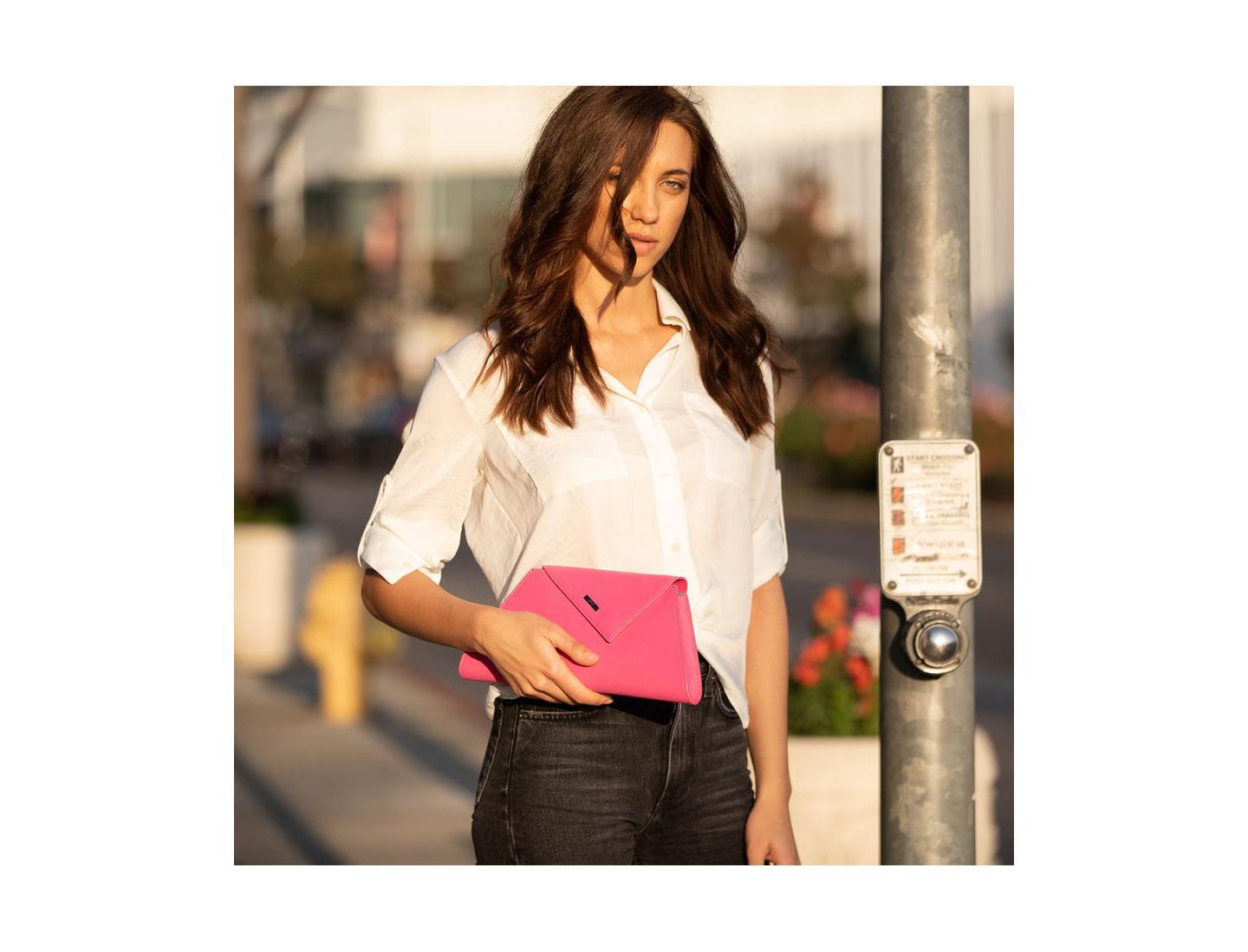 Женский клатч SUSU Hot Pink Purse Leather Clutch Bag Crossbody Evening Purse Unique Handbag, цвет: Розовый — фото 2