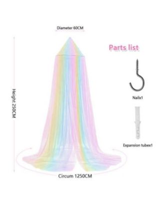 Breathable Juvi Princess Rainbow Color Hanging Dome Canopy Tent Curtain Drape