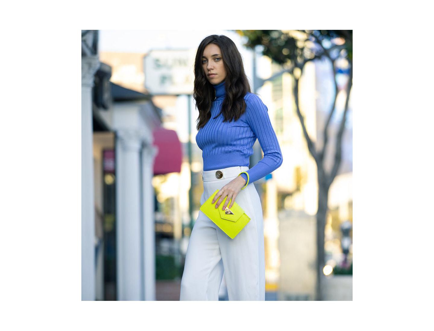 Женская сумка SUSU Bright Yellow Mini Crossbody Purse Chain Strap Leather Wristlet Handbag, цвет: Жёлтый — фото 6