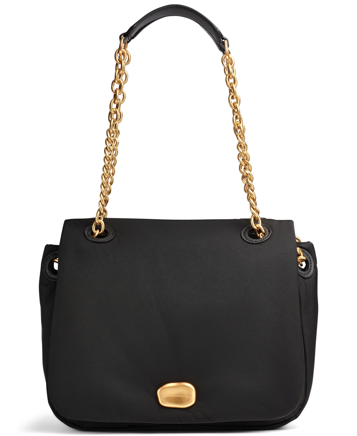 Shop Donna Karan Crepe Small Nylon Shoulder With Chain Strap