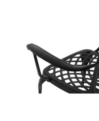 Streamdale 3-Piece Patio Bistro Set Cast Aluminum Table, 2 Chairs, Umbrella Hole, Cushions (Black)