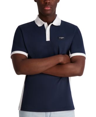 KARL LAGERFELD PARIS - Men's Color Block Pique Polo Shirt