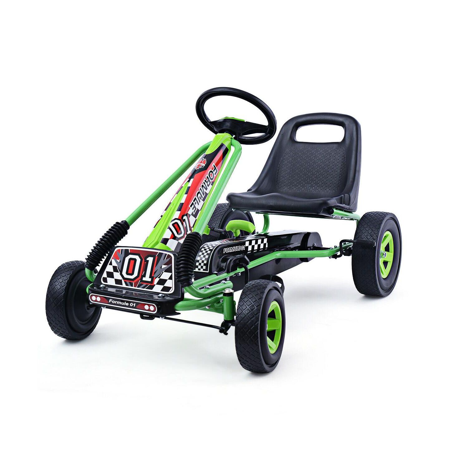 Детская игрушка Mecale 4-Wheel Pedal-Powered Go-Kart with Balancing System and Adjustable Seat, Ages 3+, цвет: Зелёный — фото 6