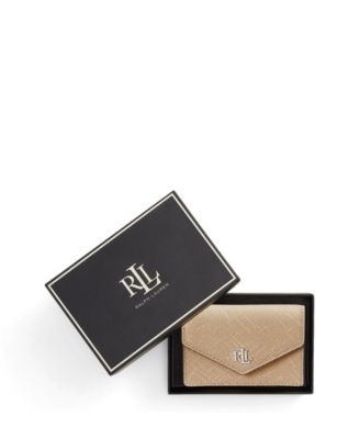 Textured Leather Small Flap Card Case