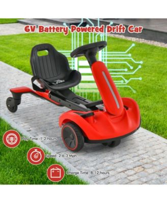 6V Kids Ride on Drift Car with 360° Spin and 2 Adjustable Heights