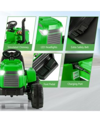 12V Kids Ride On Tractor with Trailer and Remote Control