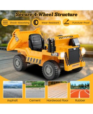 Kids Ride on Dump Truck 12V Ride on Car with Electric Dump Bed