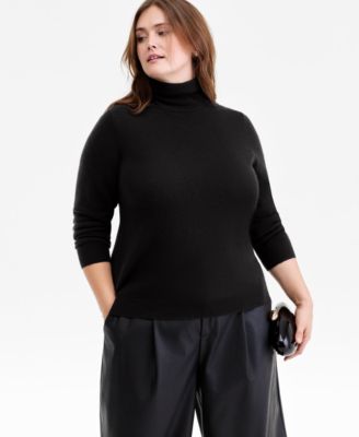 Charter Club - Plus Size 100% Cashmere Turtleneck Sweater