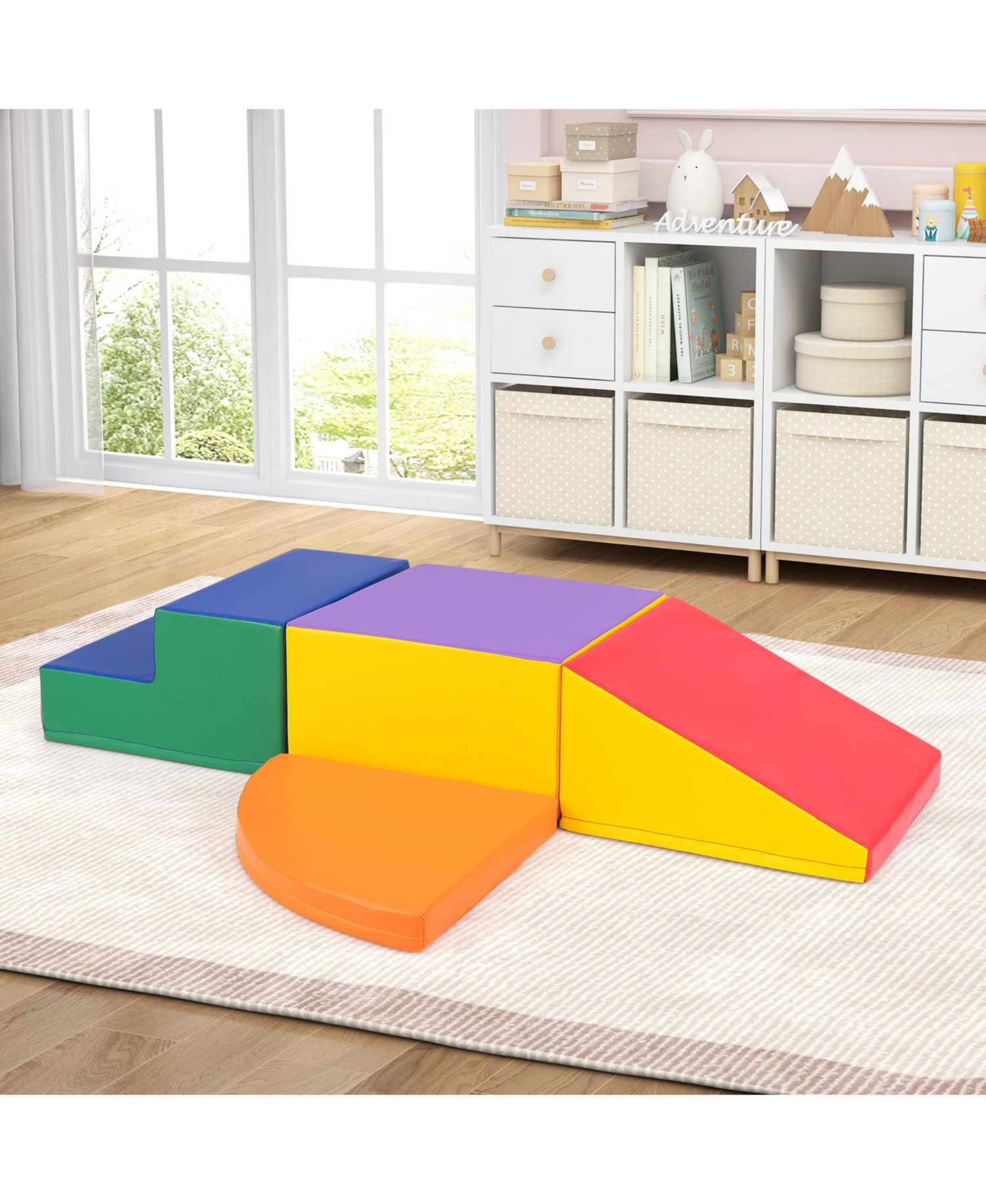 4-Piece Climb and Crawl Foam Block Play Set for Infant Baby