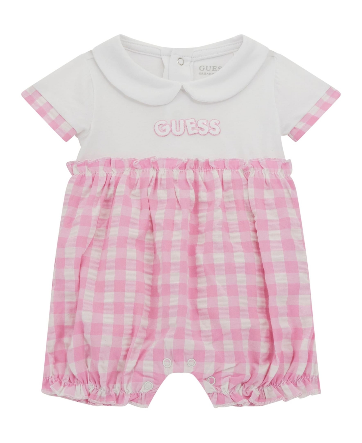 Guess Baby Girls Seersucker One Piece - White