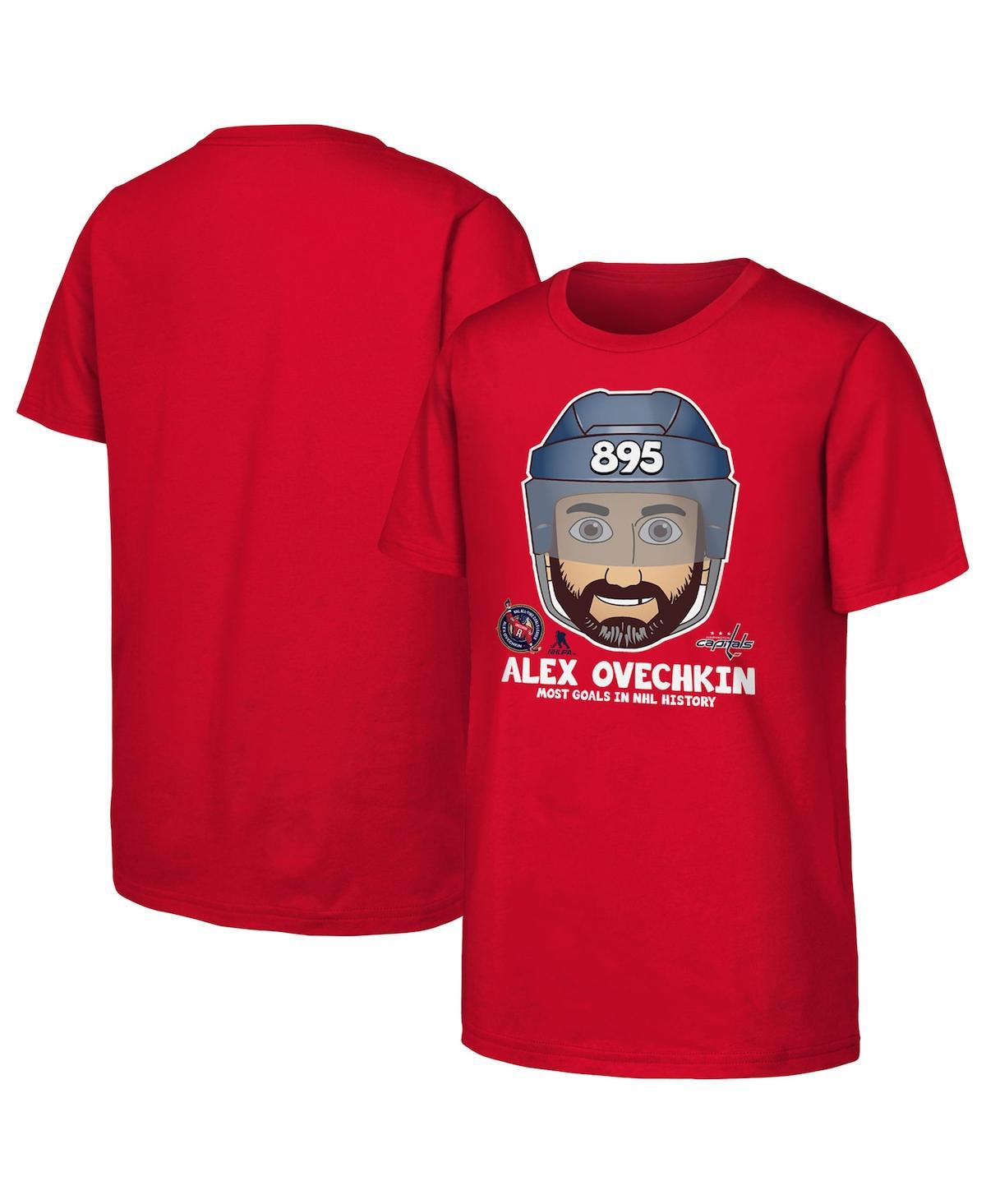 Outerstuff Kids' Big Boys And Girls Alexander Ovechkin Red Washington Capitals Nhl All-time Leading Goal Scorer Emoji