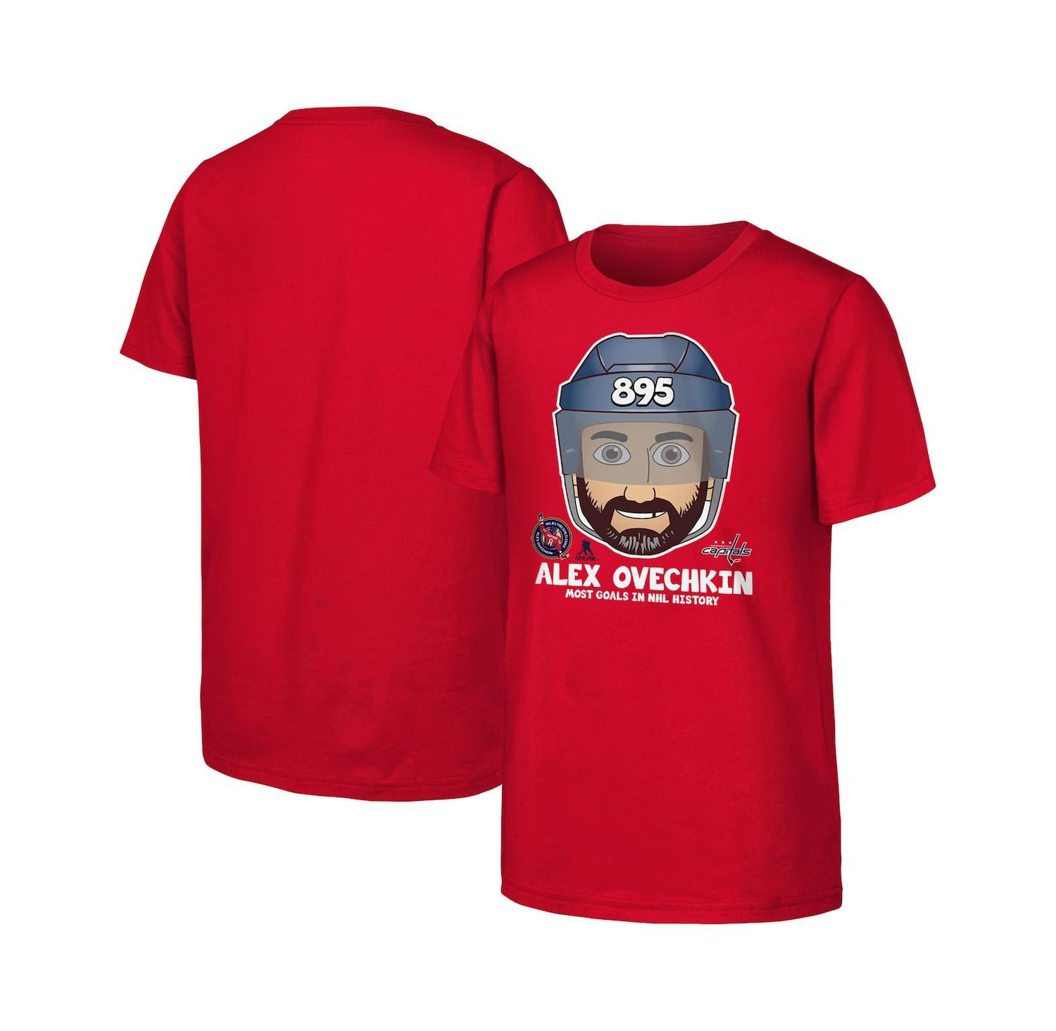 Big Boys and Girls Alexander Ovechkin Red Washington Capitals NHL All-Time Leading Goal Scorer Emoji T-Shirt