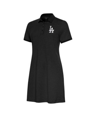 Antigua - Women's Black Los Angeles Dodgers Play Through Polo Dress