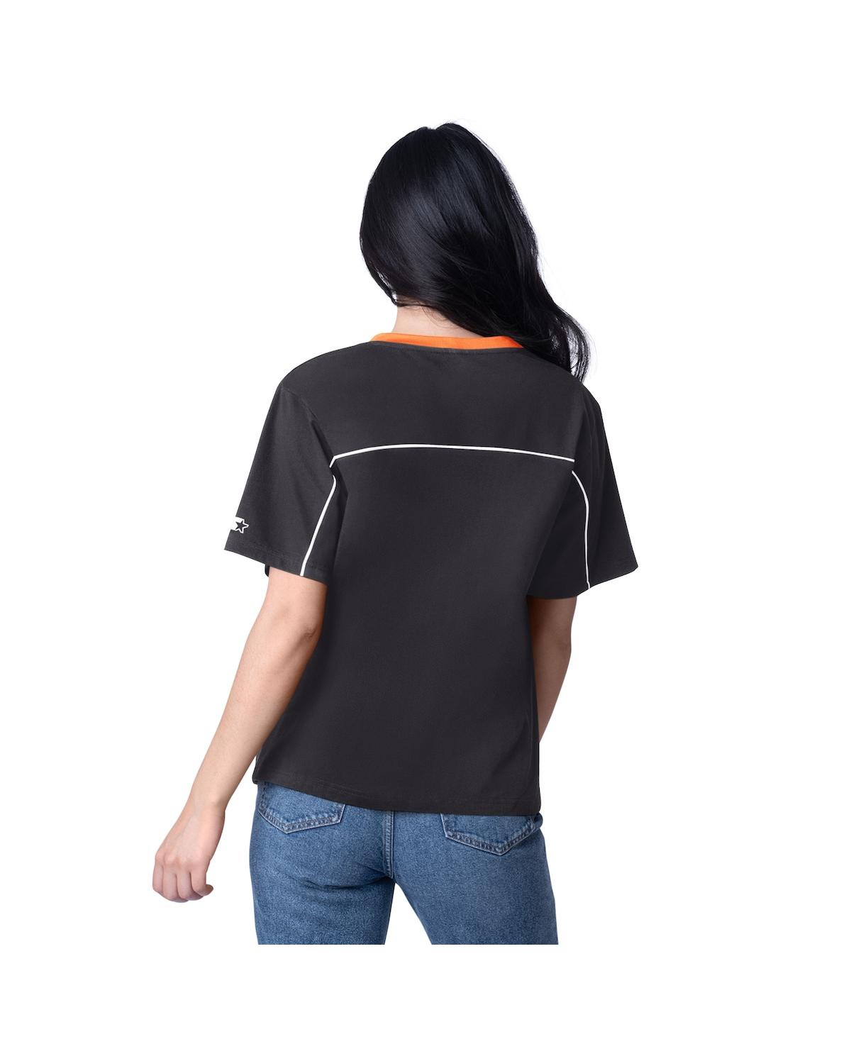 Shop Starter Women's Black San Francisco Giants Game Day V-neck T-shirt