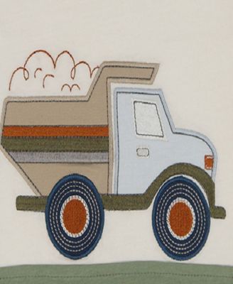 Toddler and Little Boys 2-Piece Jersey Truck Short Sleeve T-Shirt and Twill Cargo Shorts Set