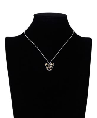 Mickey Mouse Cubic Zirconia Tennis Pendant Necklace